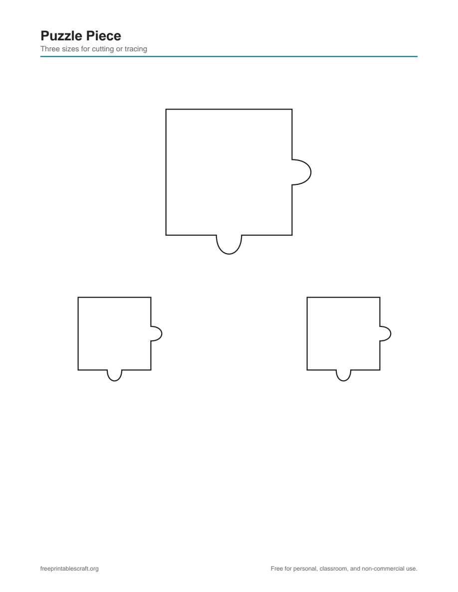 Preview of the puzzle piece printable PDF