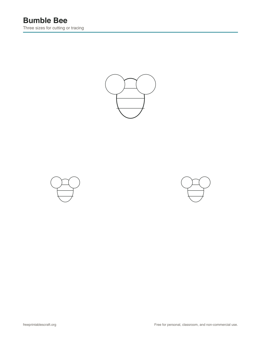 Preview of the bumble bee printable PDF