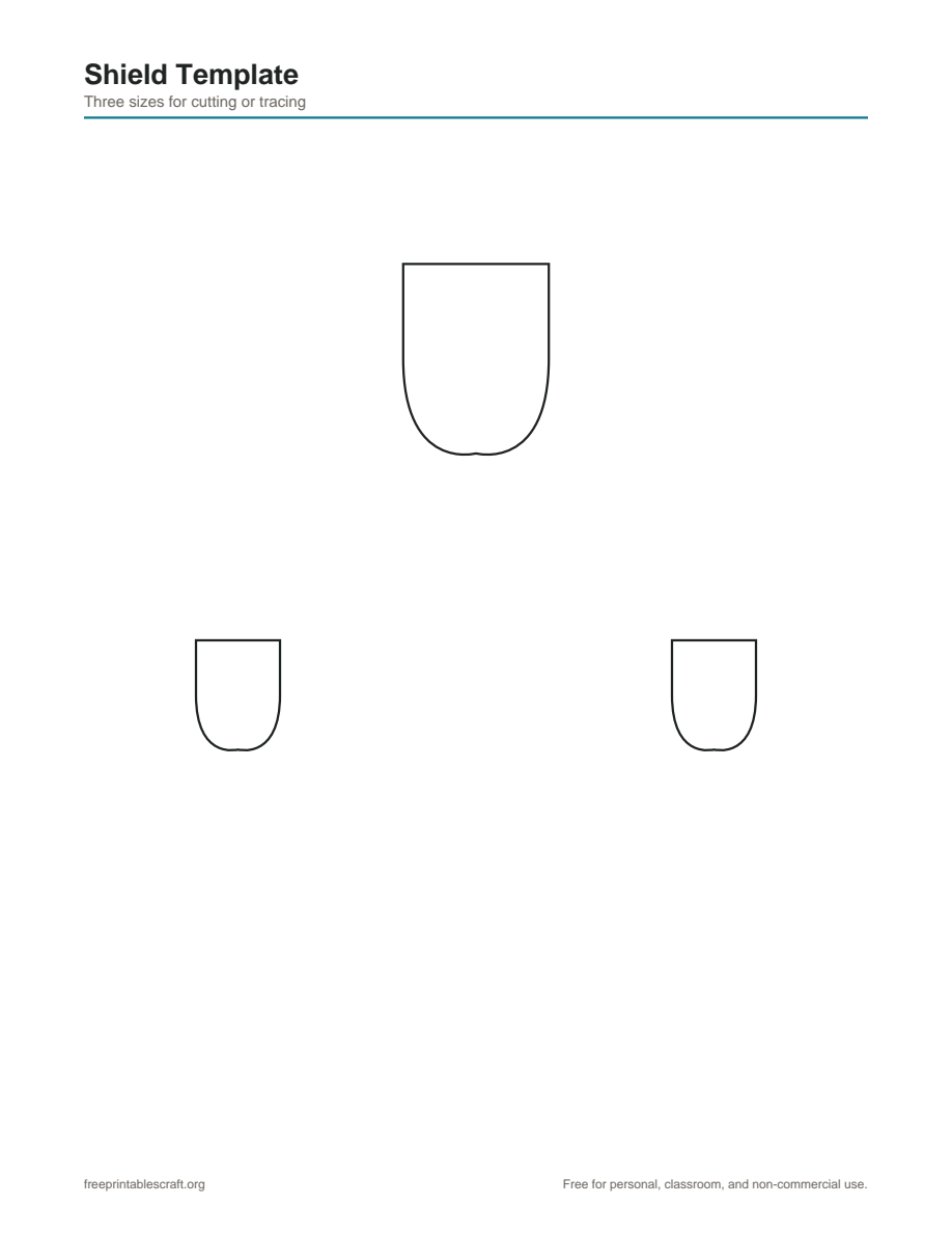 Preview of the shield template printable PDF