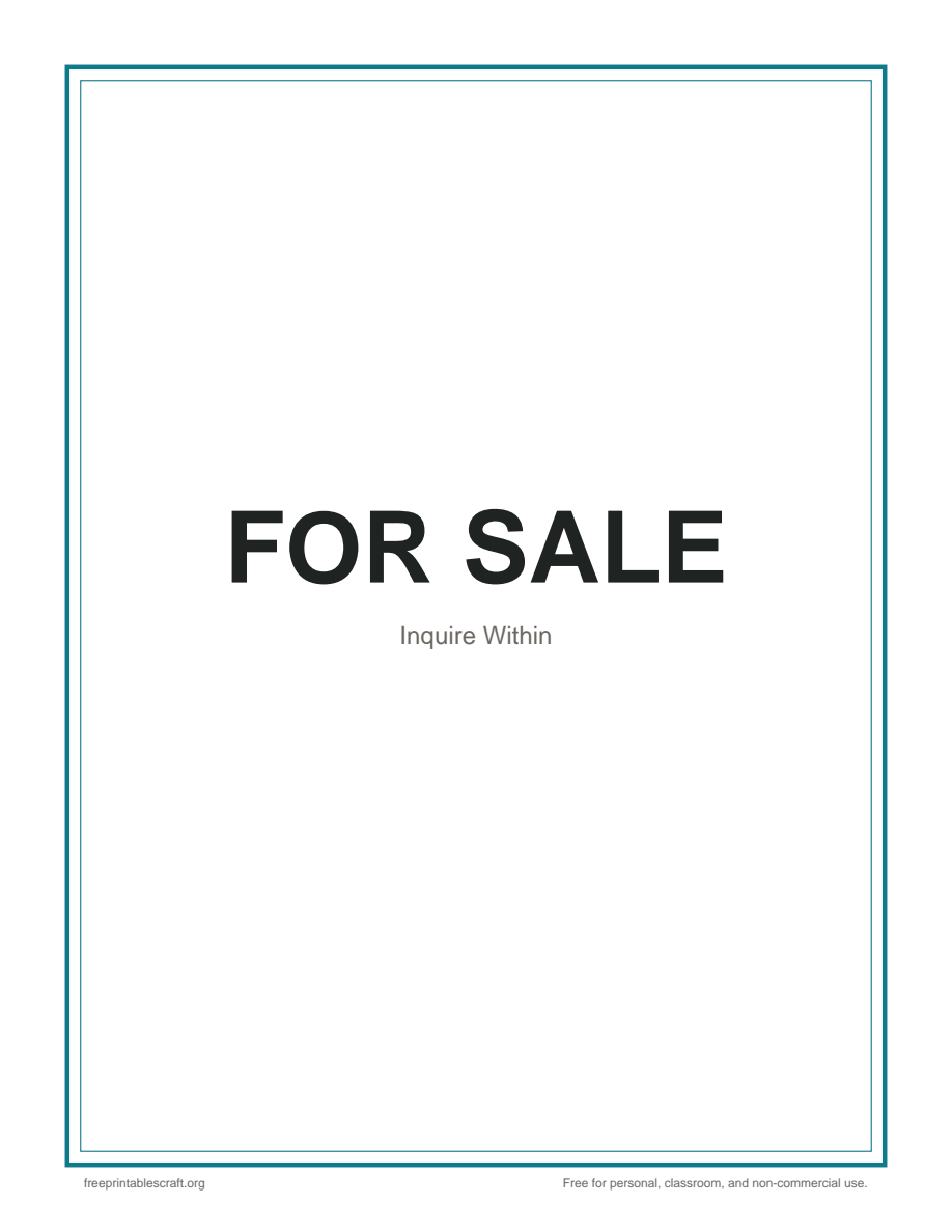 Preview of the for sale sign for car printable PDF