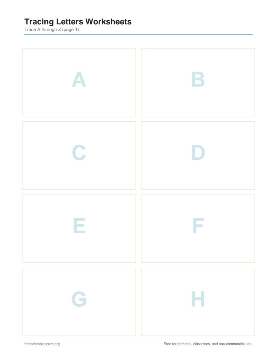 Preview of the tracing letters worksheets printable PDF