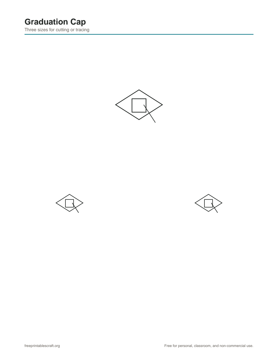 Preview of the graduation cap printable PDF