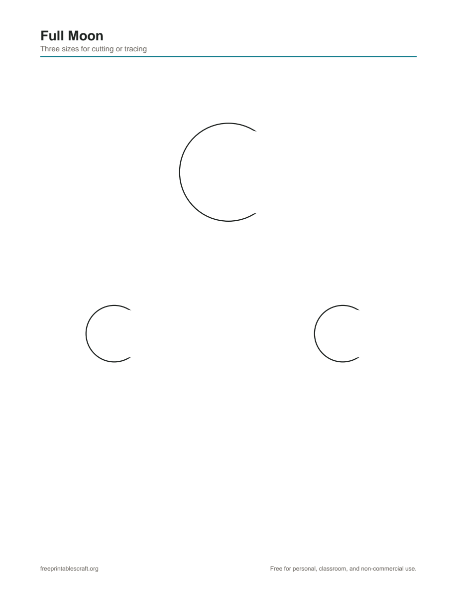 Preview of the full moon printable PDF