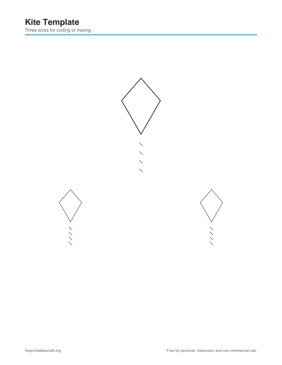Preview of the kite template printable PDF