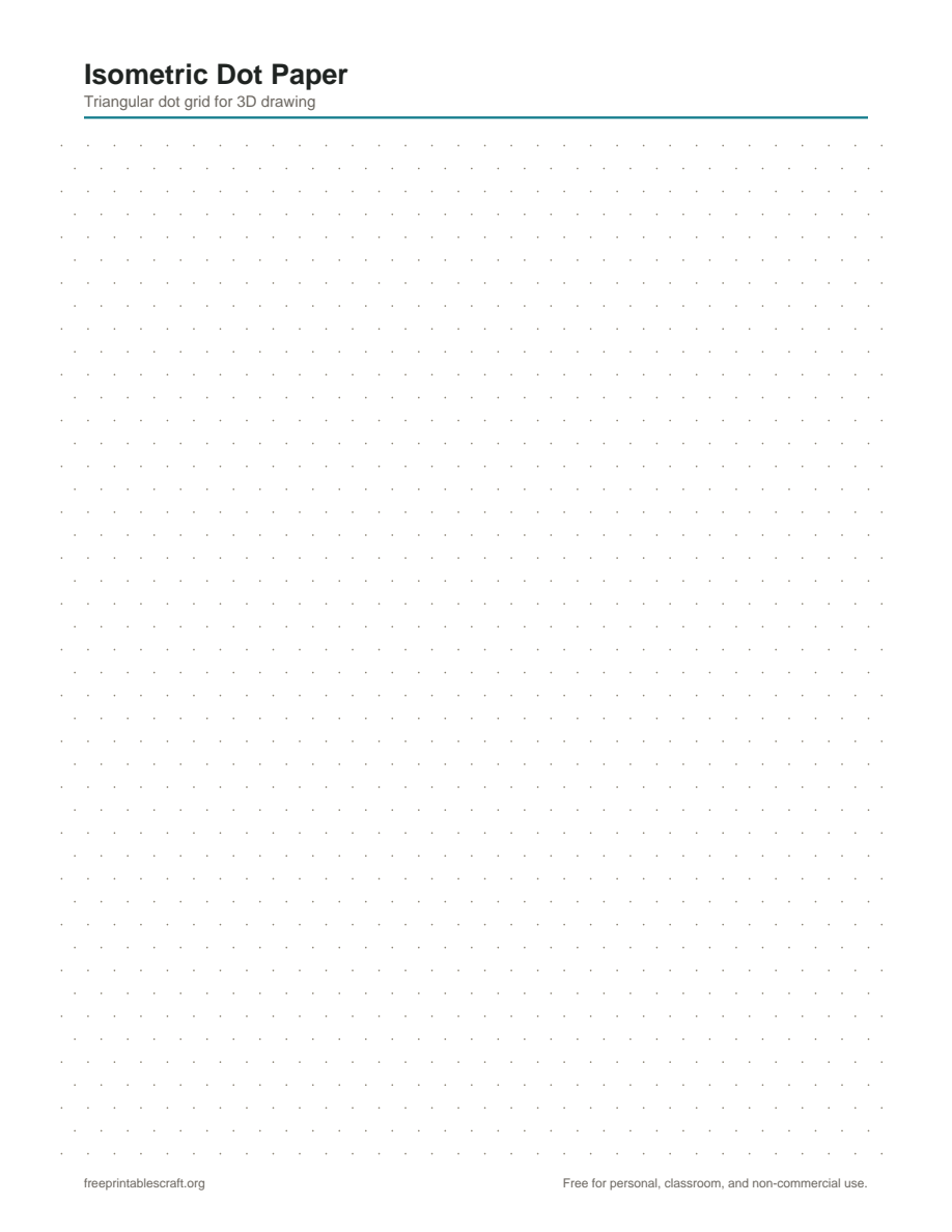 Preview of the isometric dot paper printable PDF