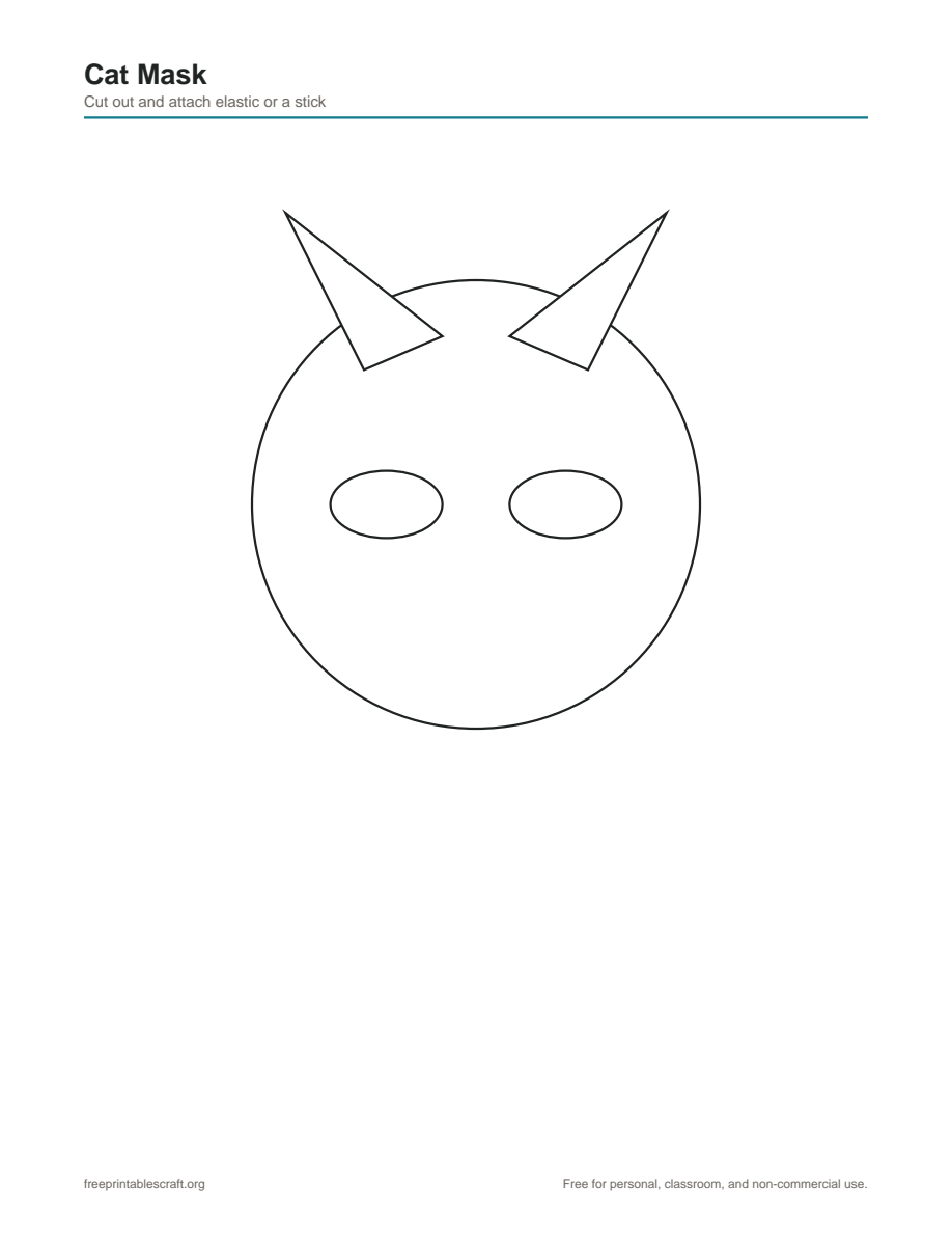 Preview of the cat mask printable PDF