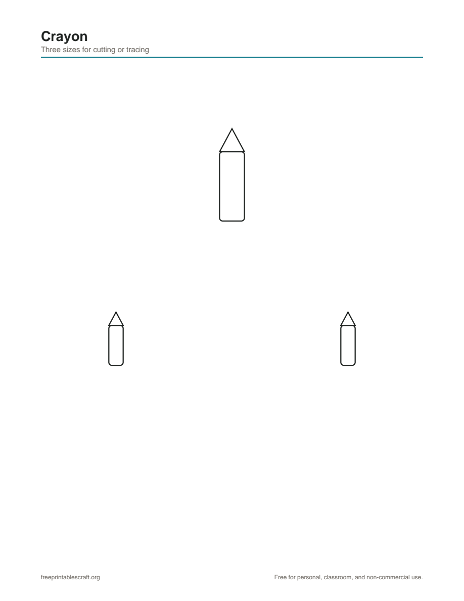 Preview of the crayon printable PDF