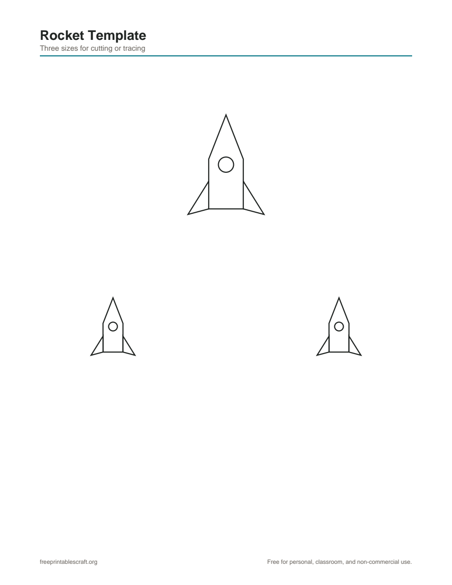 Preview of the rocket template printable PDF