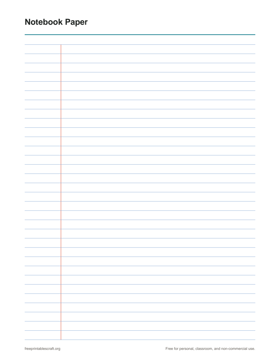 Preview of the notebook printable PDF