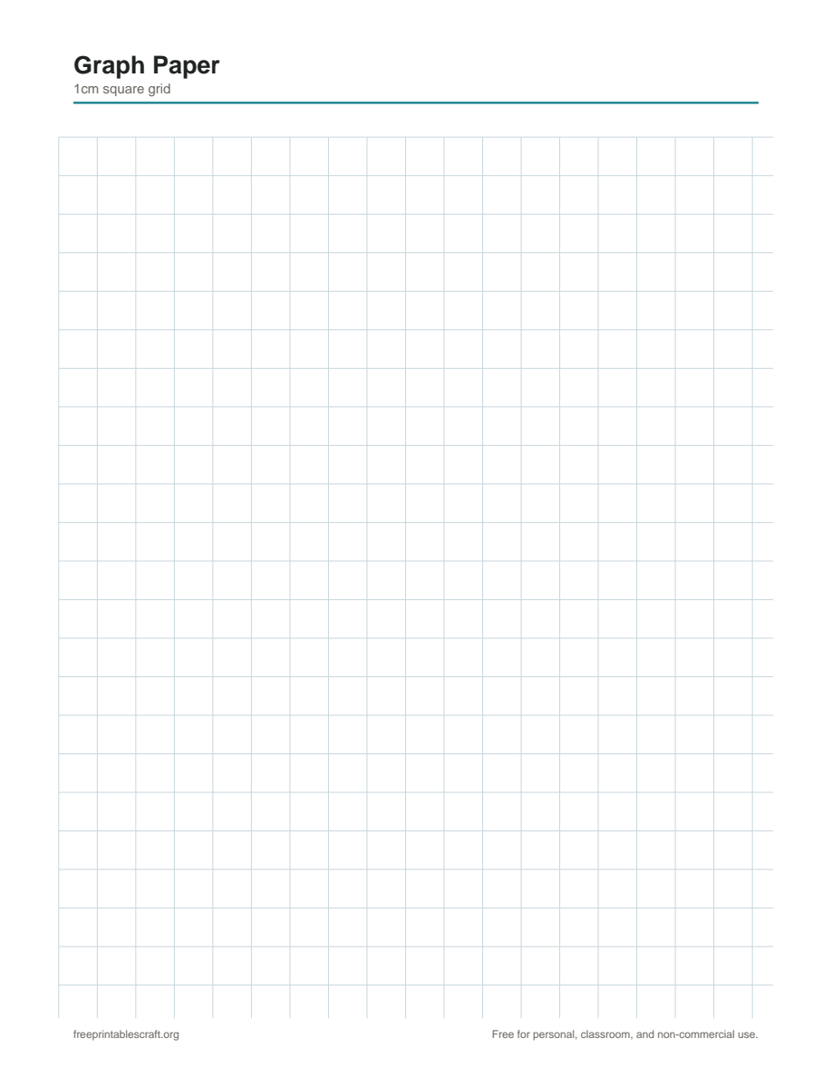 Preview of the 1cm graph paper printable PDF