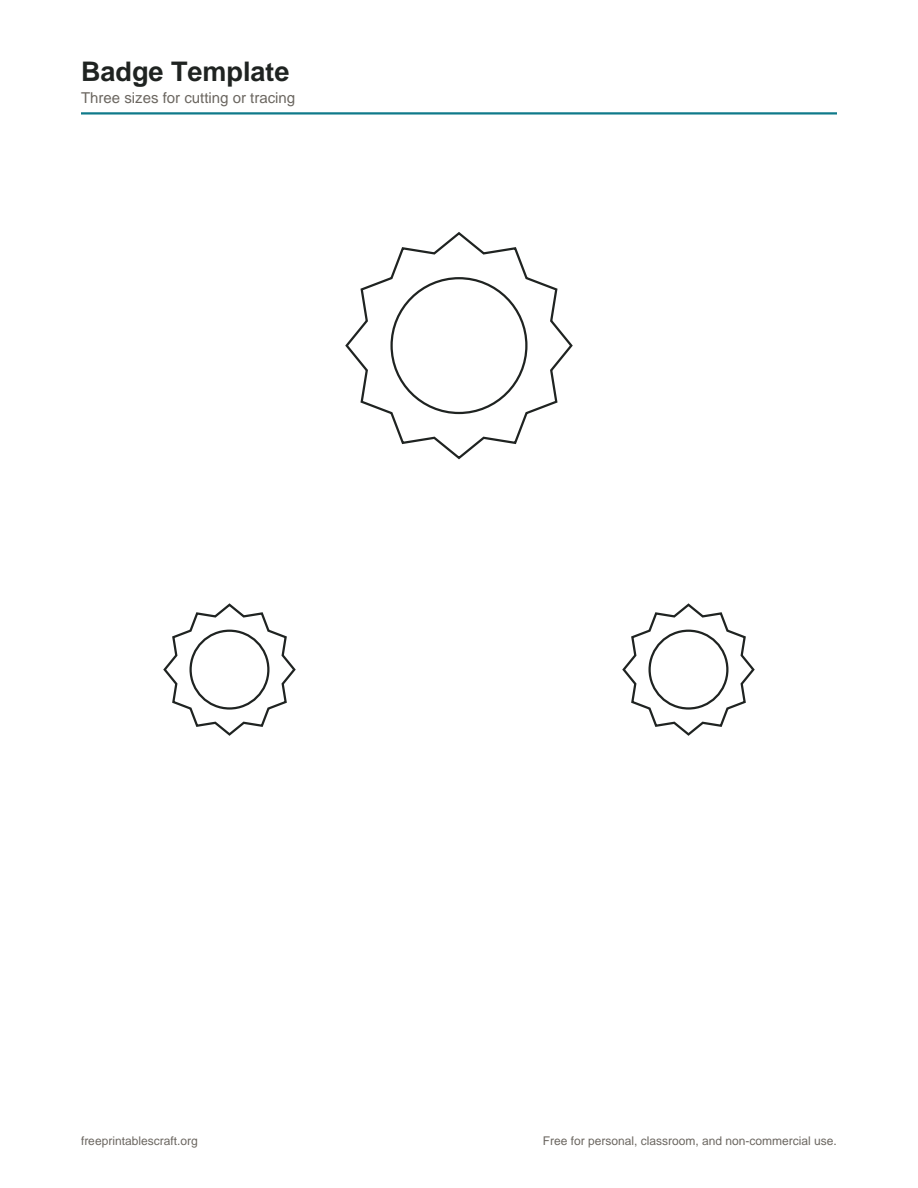 Preview of the badge template printable PDF