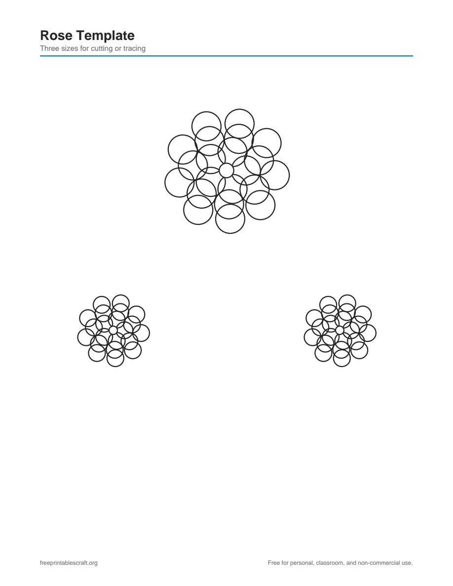 Preview of the rose template printable PDF