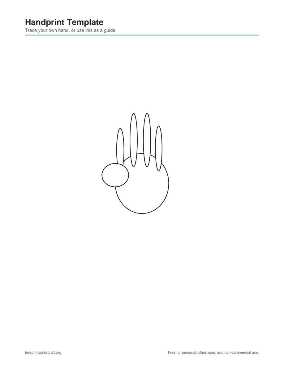 Preview of the handprint printable PDF