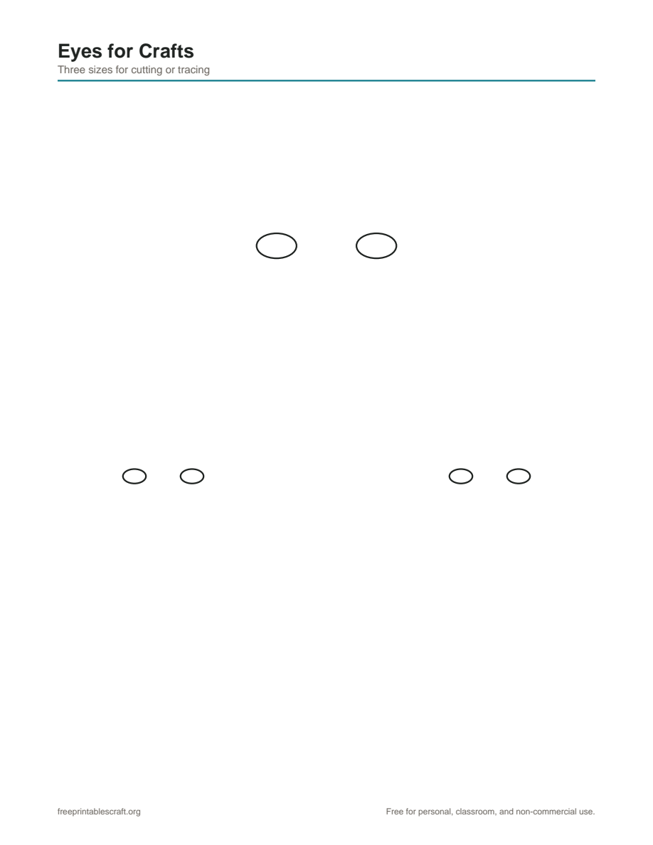 Preview of the eyes for crafts printable PDF