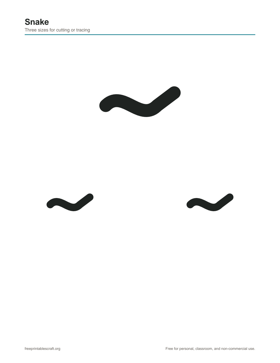 Preview of the snake printable PDF