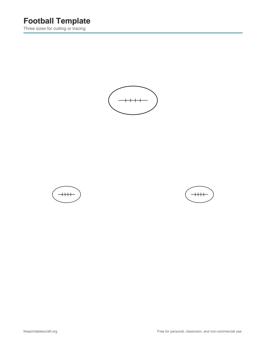 Preview of the football template printable PDF