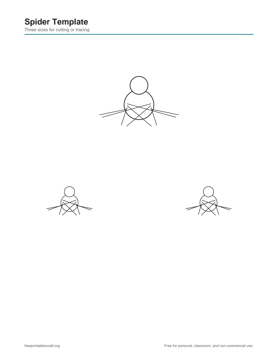 Preview of the spider template printable PDF
