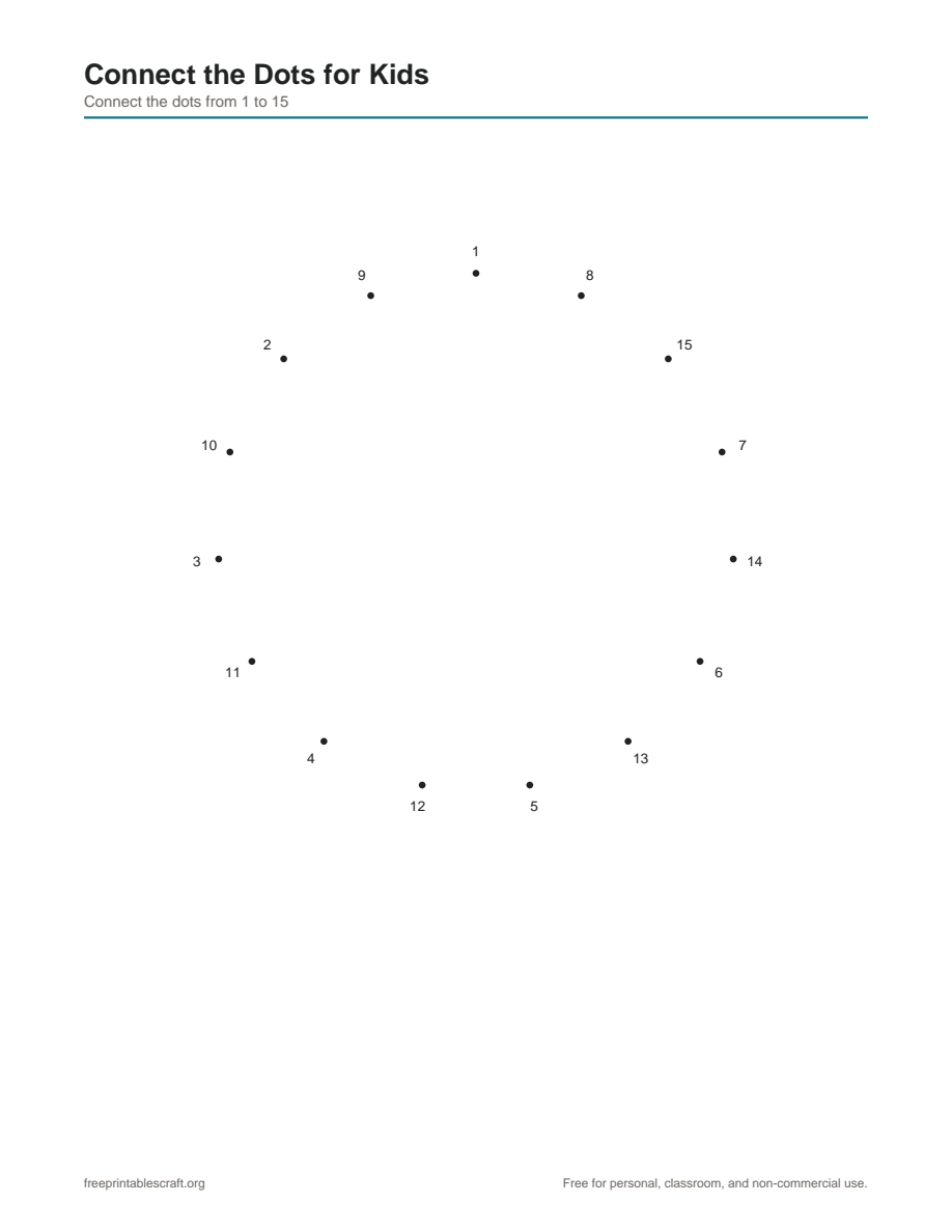 Preview of the kids connect the dots printable PDF