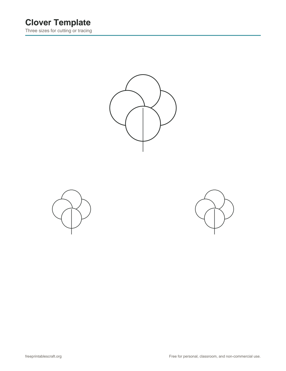 Preview of the clover template printable PDF