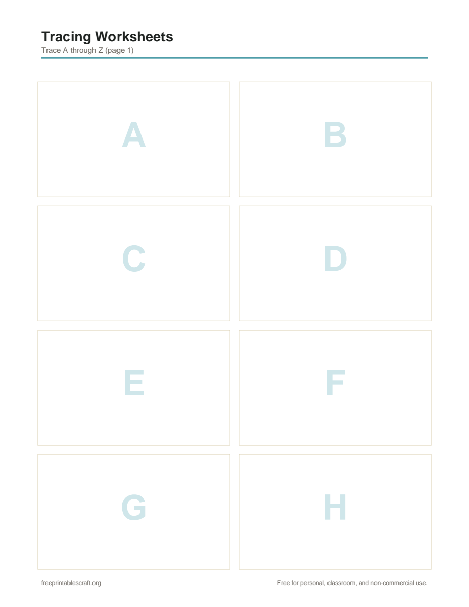 Preview of the tracing worksheets printable PDF