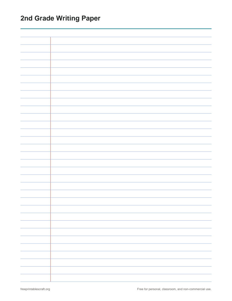 Preview of the 2nd grade writing paper printable PDF