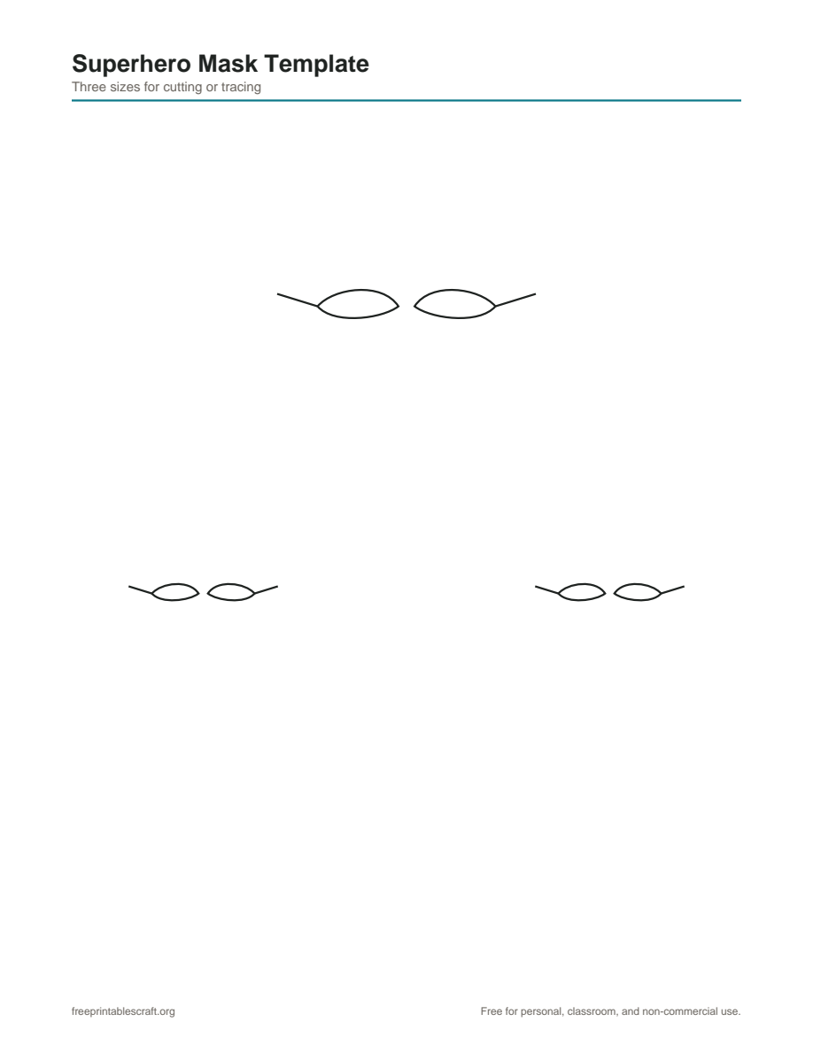 Preview of the superhero mask template printable PDF