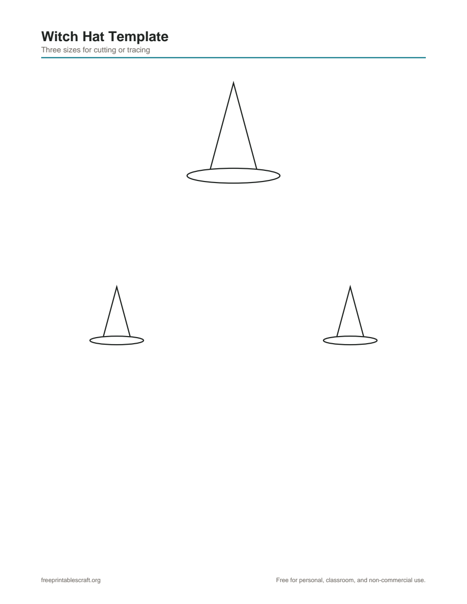 Preview of the witch template printable PDF