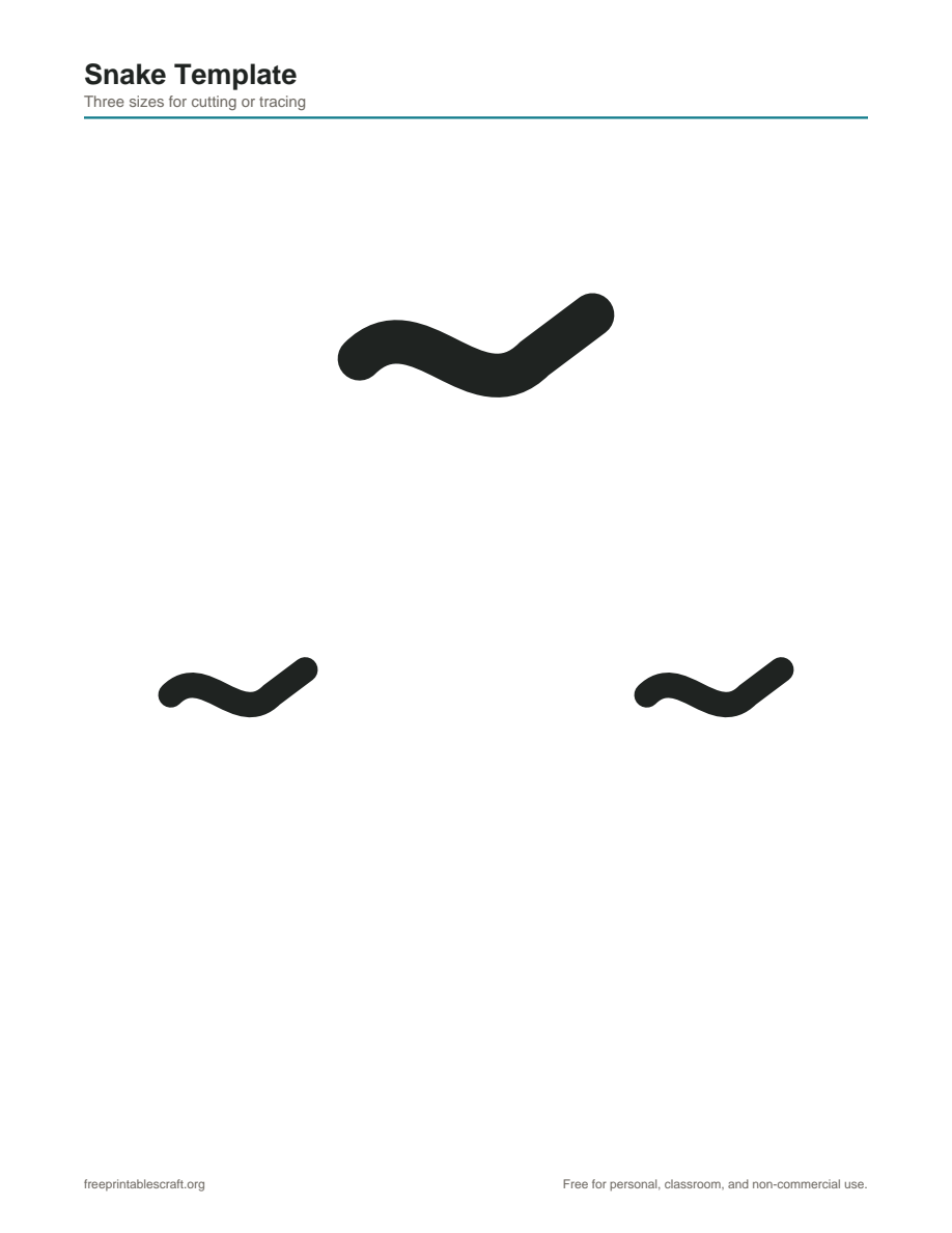 Preview of the snake template printable PDF