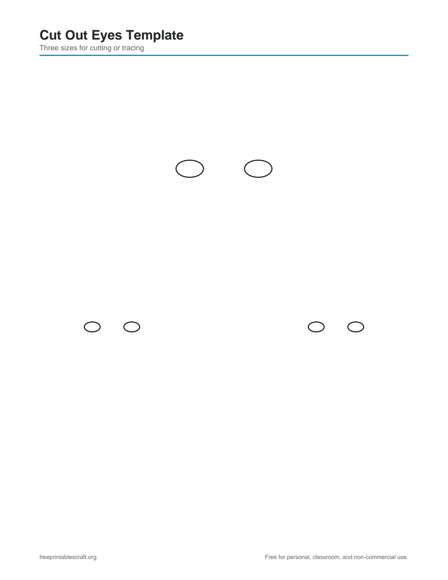 Preview of the cut out eyes template printable PDF
