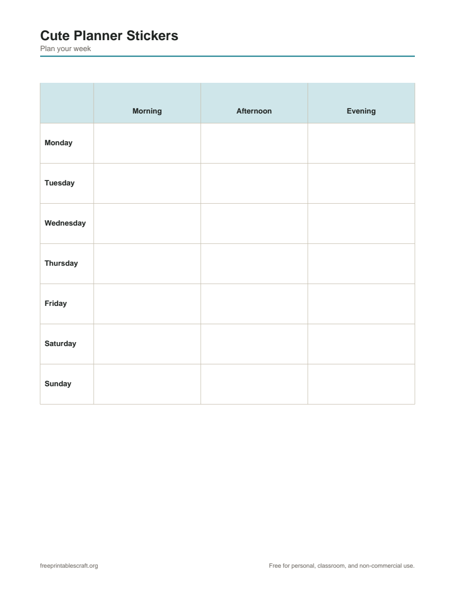 Preview of the cute planner stickers printable PDF