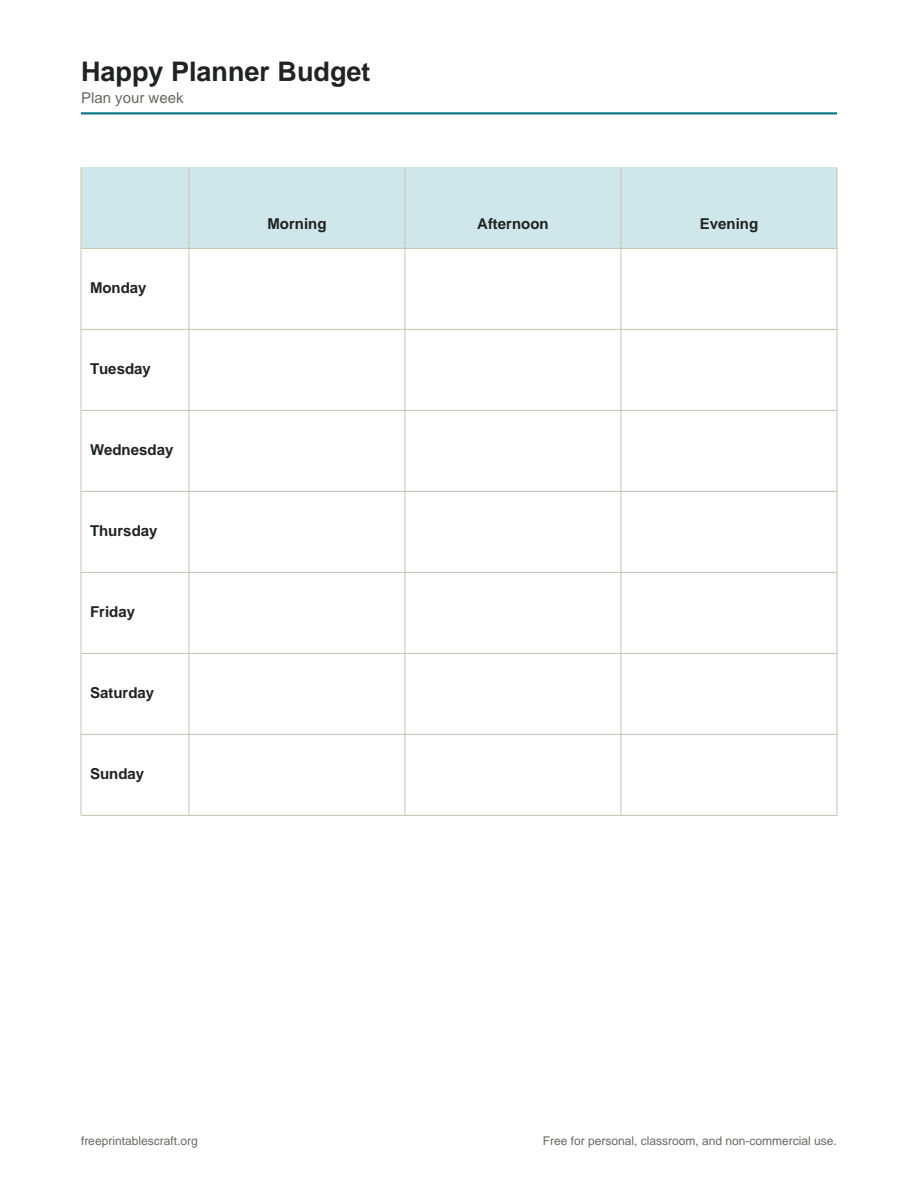 Preview of the happy planner budget printable PDF